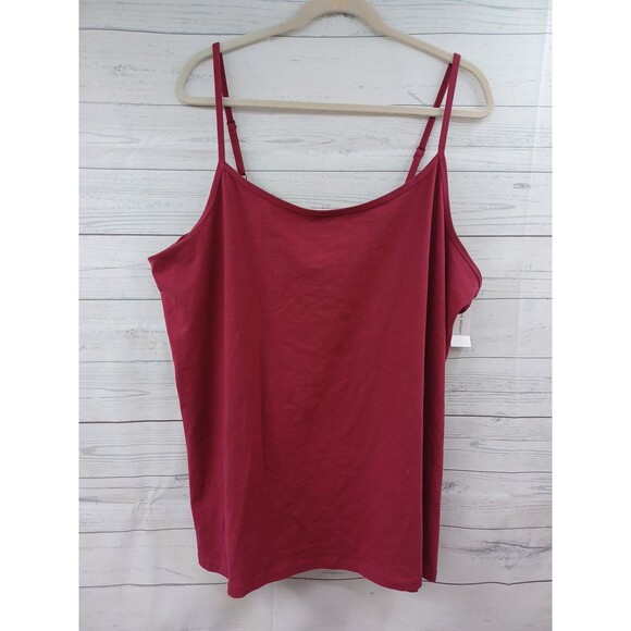 Lane Bryant Essential Red Cotton Stretch Spaghetti Strap Top Womens 26/28 NWT - Picture 1 of 7
